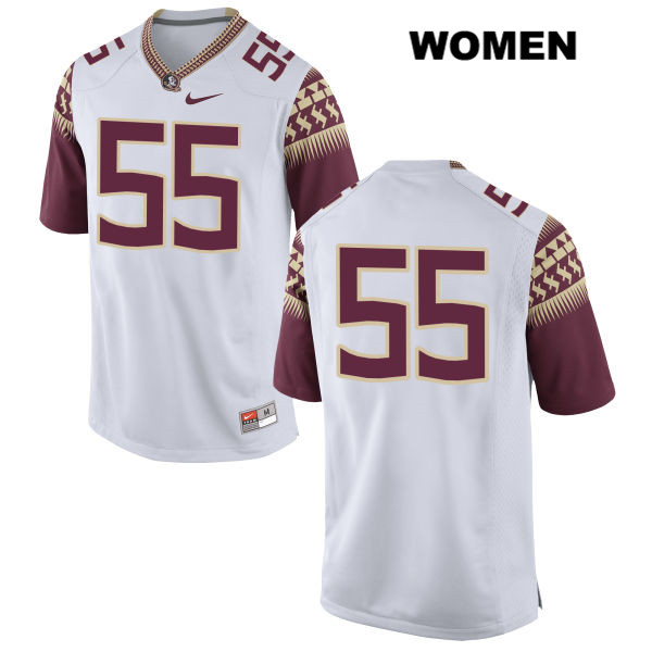 Women's NCAA Nike Florida State Seminoles #55 Fredrick Jones College No Name White Stitched Authentic Football Jersey URK2869QU